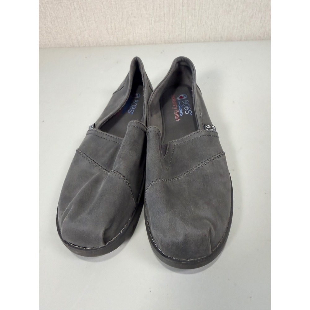 Skechers BOBS Chill Luxe Gray Faux Fur Lined Slip On Shoes 113352 Womens 9 - Picture 6 of 9